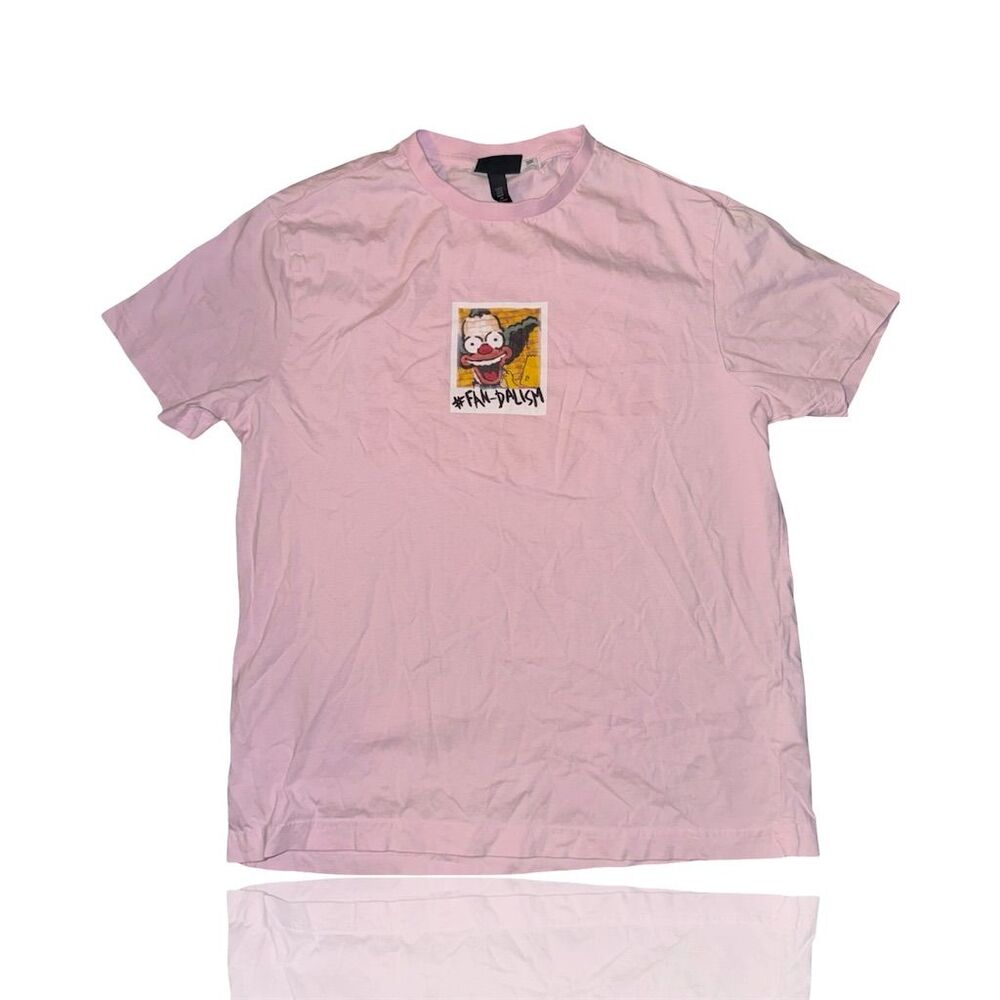 H&M Men's Pink T-Shirt M The Simpsons Krusty Graphic Print Short Sleeve